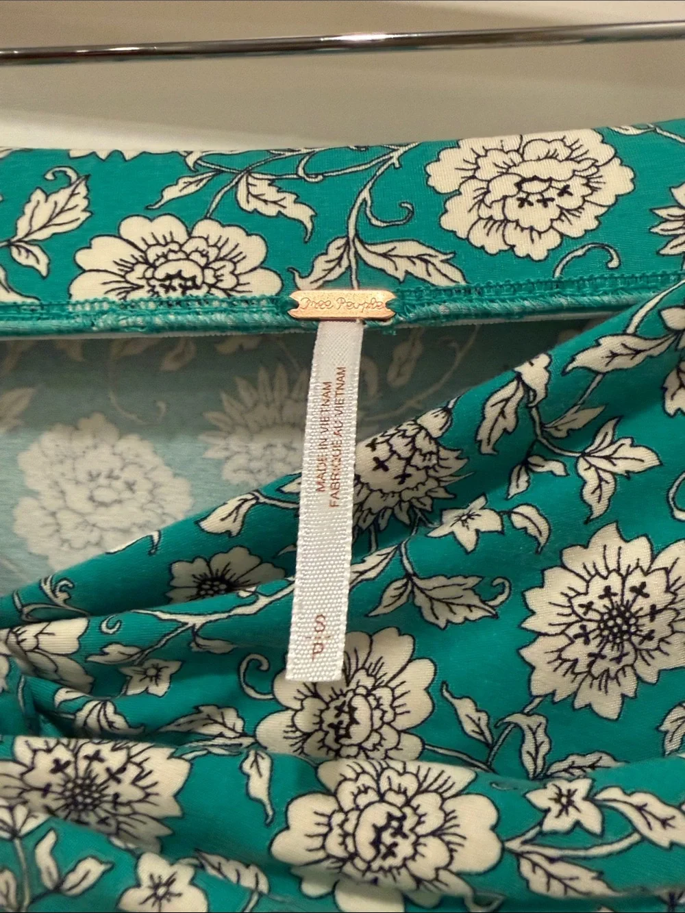 Free People Teal Green Floral Wrap Swim Sarong